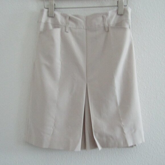 Ann Taylor Loft Skirt 2 Cream Pleated Wool Academia Vintage Preppy Classic Y2K - Picture 1 of 11